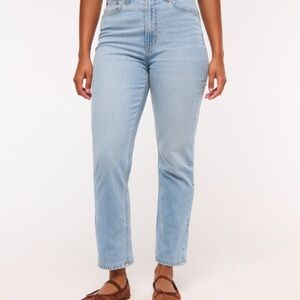 Abercrombie & Fitch Curve Love Ultra High Rise Ankle Straight Jeans